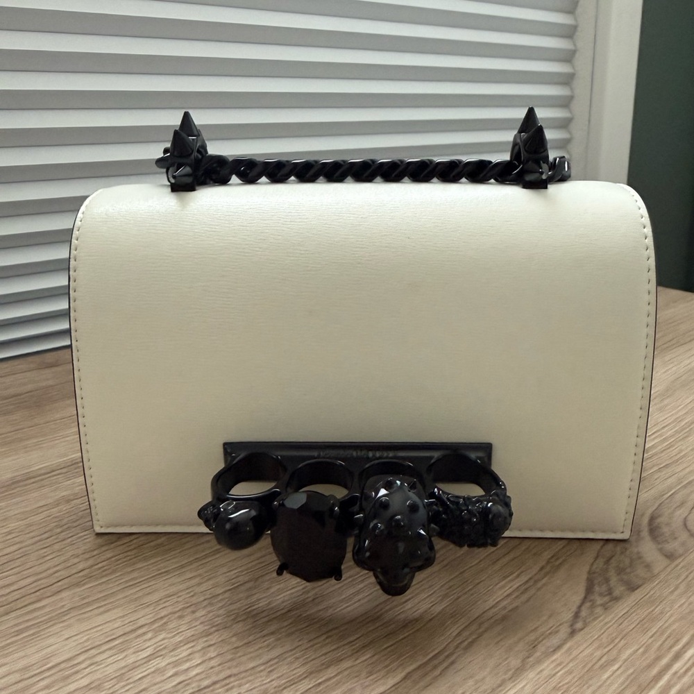 Alexander McQueen Mini Jewelled Satchel in soft ivory, NEW never used
